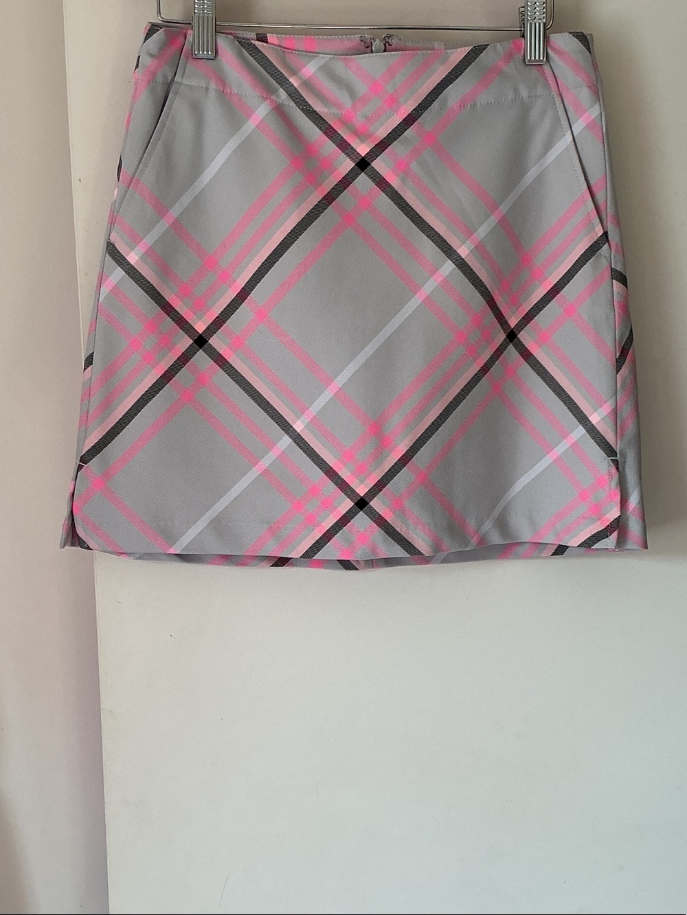 Lady Hagen Gray Skirt with Pink Plaid